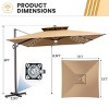 Crestlive Products 11FT Patio Double Top Cantilever Umbrella with Light Set Outdoor 360° Rotation 6 Heights Adjustable Offset Umbrella - 2 of 4