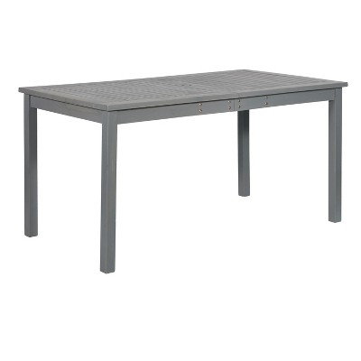 NicBex Outdoor Patio Dining Table with Umbrella Hole for 6 Person Patio Acacia Wood Table for Garden,Backyard