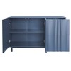 47.2" MDF Buffet Sideboard Cabinet with 2 Doors, Drawers, Adjustable Shelves and Metal Legs Wave Pattern for Dining Room, - 4 of 4