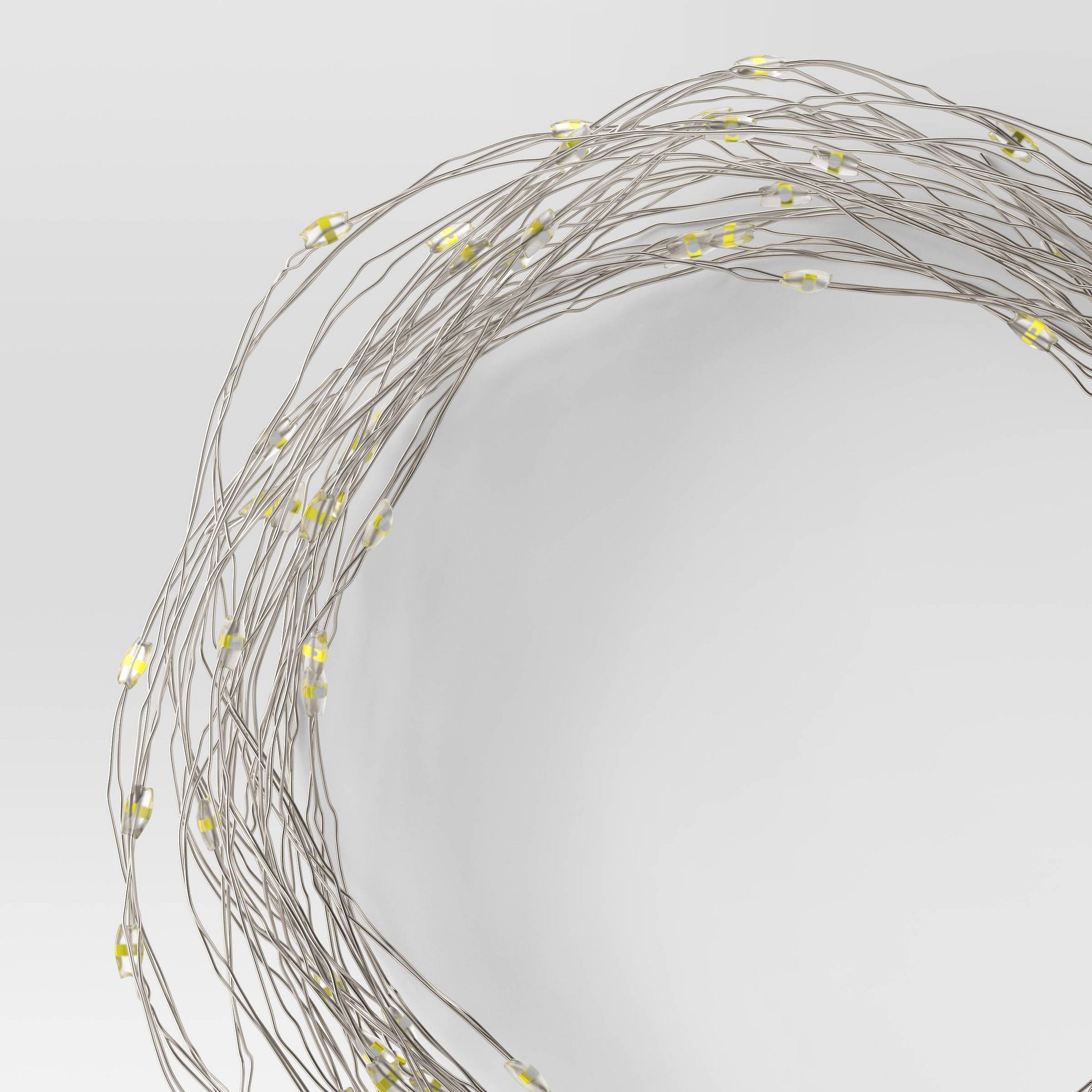 10.5' 30ct Battery Operated LED Dewdrop Fairy String Lights Bright White with Silver Wire - Room Essentials™