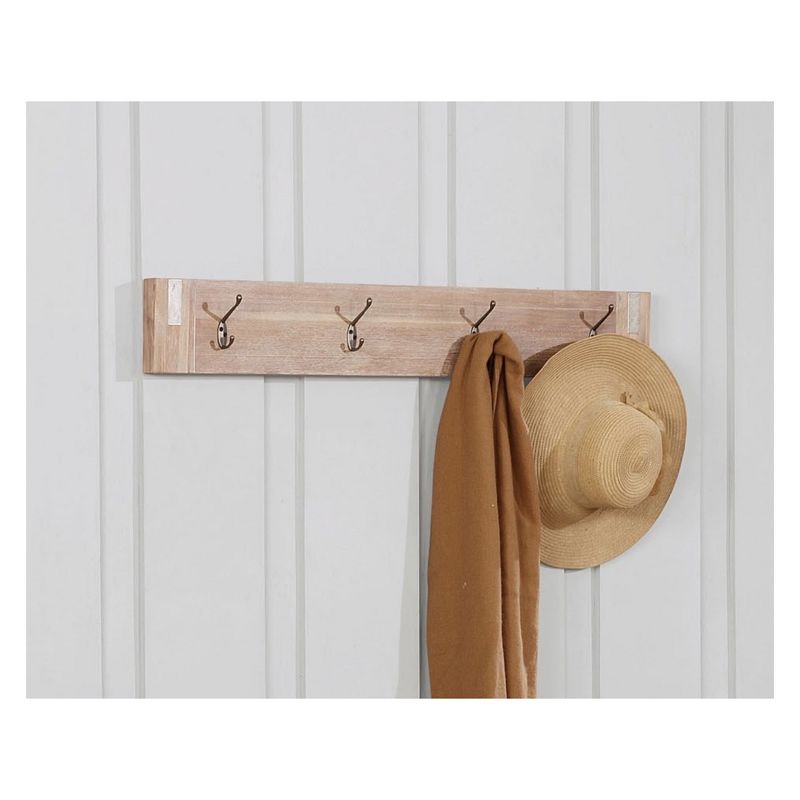 40&#34; Wide Woodstock Acacia Wood with Metal Inset Coat Hook Brushed Driftwood - Alaterre Furniture, 3 of 7