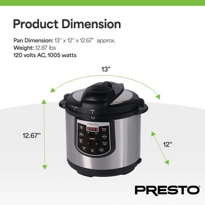 Presto 6-Quart Stainless Steel Electric Pressure Cooker