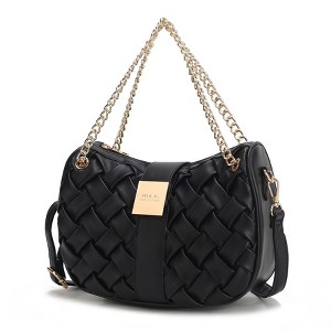 MKF Collection Solari Vegan Leather Women's Shoulder Bag Braided Chain by Mia K - 1 of 4