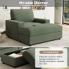 Okak Modern Oversized Lounge Sofa Chair with Armrests & Storage Ottoman,Upholstered Sleeper Sofa Couch for Bedroom,Apartments - 4 of 4