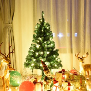 Tangkula 4'Lighting Artificial Christmas Pine Tree Pre-Lit Decoration w/ Plastic Stand & LED Lights - 1 of 4