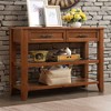 COWLOWN Console Table with 2 Drawers & Shelves, Solid Wood Sofa Table for Living Room, Entryway & Kitchen - 4 of 4