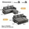 Vipbear 2 in 1 Pull Out Couch with Reversible Storage Chaise Gray 81" Sectional Sleeper Sofa Bed L-Shaped Couch with Side Pockets,Tool-Free Assembly - 2 of 4