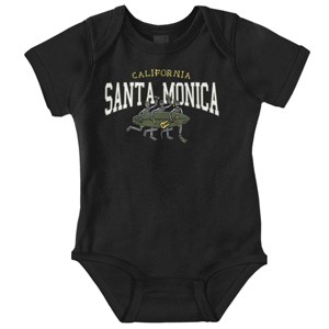 Santa Monica CA Surfing Skeletons Baby Romper Boys or Girls Brisco Brands - 1 of 4