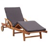 VidaXL Sun Lounger with Cushion Solid Acacia Wood - 2 of 4