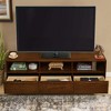ORRD 63" Mid-Century TV Stand, fits 75" TV Farmhouse Louver Design Solid Wood Drawers, Cable Holes Walnut - 4 of 4
