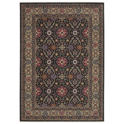 Oriental Weavers Hastings HA07D Charcoal / Pink Indoor Area Rug - 3'10" x 5'5"