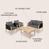 Tavira 4-Piece Modern Bohemian Acacia Wood Outdoor Patio Set with Cushions and Plain Decorative Pillows - JONATHAN Y - 4 of 4