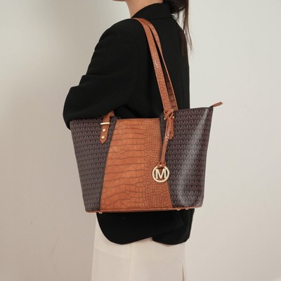 Сумки MKF Collection Lippa Tote Crocodile Embossed Vegan Leather Women’s Bag Purse Set by Mia K- White — фото 3