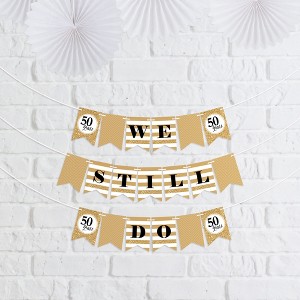 Big Dot of Happiness We Still Do - 50th Wedding Anniversary - Anniversary Party Mini Pennant Banner - We Still Do - 1 of 4