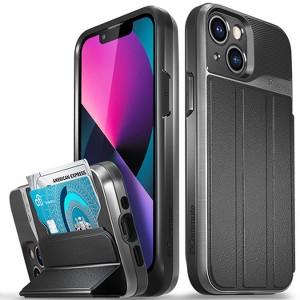 Vena vCommute For Apple iPhone 13 mini Case Wallet, Case with Stand Leather Card Holder [Military Grade Drop Protection], Black - 1 of 4