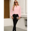 Women's Puff Long Sleeve Shirts v Neck Loose t-Shirts Dressy Casual Work Blouses 2025 Fall Tops Trendy Clothes - 2 of 4