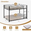 JOYMOR Metal Bunk Bed Full Over Full, Twin Size Bed Frame for Boys Girls, Junior, Low Profile Bunk, Space Saving Design, Mattress Not Included (Black) - 2 of 4