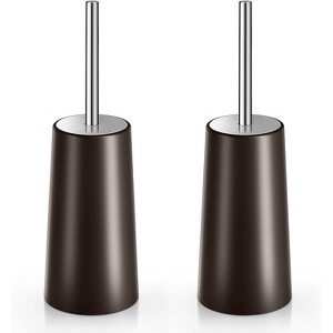 2-Pack Toilet Brush and Holder, Toilet Bowl Brush with 304 Stainless Steel Long Handle for Bathroom Cleaning - 1 of 4