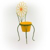 24" Iron Flower Planter Stand Yellow - Alpine Corporation - 4 of 4