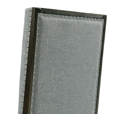 Holden Transitional Gray Fabric Upholstered Armchairs with Chrome Accents - Set of 2