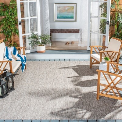 Beige Geometric Easy-Care Synthetic Square Area Rug, 5'3" x 7'7"