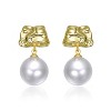 Guili 14K Gold Plated Pearl Drop Earrings Designed with a Classic and Elegant Aesthetic for a Timeless Look That Elevates Any Fashion Ensemble - 2 of 2