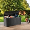 VisioGear Lockable Deck Boxes, Multi-Capacity Outdoor Storage Deck Box, Small Patio Storage Bin for Garden Tools - 2 of 4