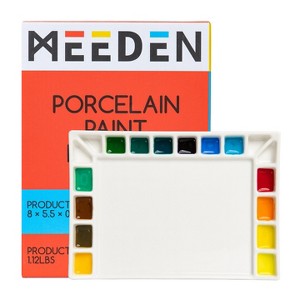 MEEDEN 18-Well Porcelain Artist Paint Palette 1 Size, Mixing Art Ceramic Watercolor Paint Palette for Watercolor - 1 of 4