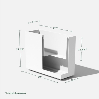 Modern White Galvanized Steel Patio Planter - 24"x30"x12"