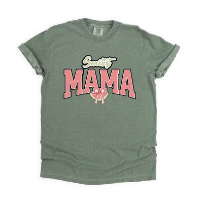Simply Sage Market Women's Coquette Sweetest Mama Watermelon Short Sleeve Garment Dyed Tee