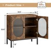 TackView 2PACK Buffet Cabinet Rattan Storage Cabinet with Doors and Shelves, Accent Cabinet Sideboard for Home - 3 of 4