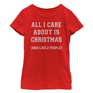 Girl's Lost Gods Christmas and People All I Care About T-Shirt - 1 of 4