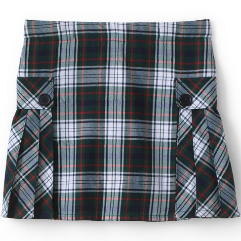 Lands' End School Uniform Kids Side Pleat Plaid Skort Above The Knee ...