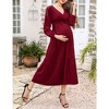 LXT-Women's Tiered Ruffle Hem Maxi Dress with Belt for Baby Shower - 2 of 4