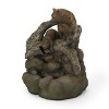 Okak 24.75IN Weather Resistant Outdoor Fountain with 3 Bears, Waterfall Fountain with LED, Freestanding Fountain for Outdoor, Brown - 3 of 4