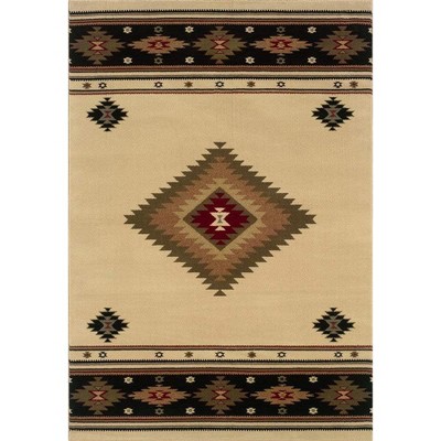 Oriental Weavers Hudson 087I1 Beige/ Green Indoor Area Rug - 1'10" x 3'3"
