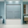 Gulches 56in to 60in W x 58in H Double Sliding Semi frameless Bathtub Door Matte Black Finish with Clear Glass Explosion proof Air Cushion 1 Pc - 3 of 4