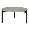 Maliang 36 Inch Round Small Coffee Table, Imitation Marble Tabletop With Rubber Wood Solid Wood Legs For Living Room, Office - 2 of 4