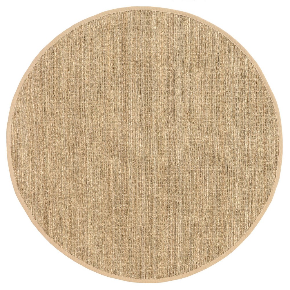 (6') Solid Loomed Round Area Rug Beige - nuLOOM