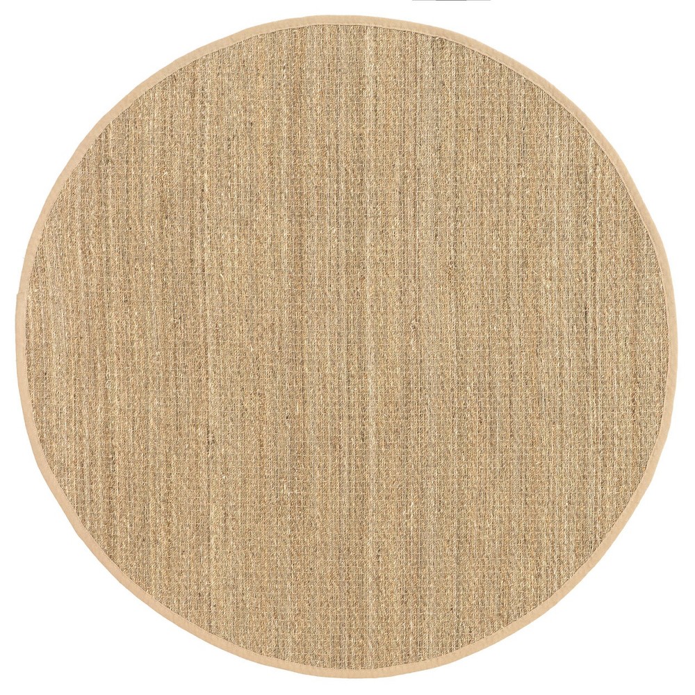 (6') Solid Loomed Round Area Rug Beige - nuLOOM