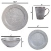 Elanze Designs Chic Ribbed Modern Thrown Pottery Look Ceramic Stoneware Plate Mug & Bowl Kitchen Dinnerware 16 Piece Set - Service for 4, Slate Grey - 4 of 4