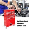 8-Drawer Metal Rolling Tool Cabinet - Red, High-Capacity & Mobile, for Workshop/Garage - 3 of 4