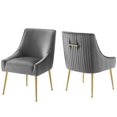 Grey velvet best sale side chair