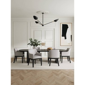 Set of 2 Gansevoort Modern Faux Leather Dining Armchairs - Manhattan Comfort - 1 of 4
