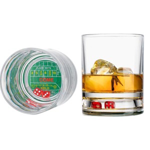 Godinger Silver (Set of 2) 10 fl oz Crap Shoot Double Old Fashion Glasses - 1 of 4