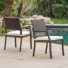NicBex Outdoor Dining Chairs Set of 2 Patio Wicker Rattan Chairs with Cushions and Armrest for Garden,Brown - 4 of 4