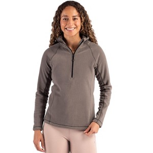 Clique Powder Recycled Fleece Womens Half Zip Hooded Pullover - 1 of 2