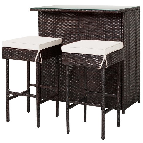 Rattan cheap bar table