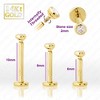 Jewelry Avalanche Unisex 14K Gold Bezel Set 2mm Moissanite Labret Studs, Monroe, Lip Ring, 16G - 2 of 4