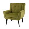 Runesay Modern Soft Linen Material Ergonomics Accent Chair Living Room Chair Bedroom Chair Home Chair with Black Legs - 4 of 4